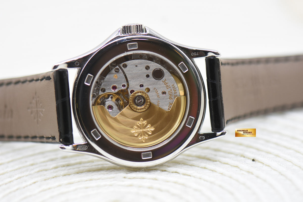 PATEK PHILIPPE CALATRAVA 18K WHITE GOLD 37mm IN LEATHER STRAP AUTOMATIC 5107 (MINT)