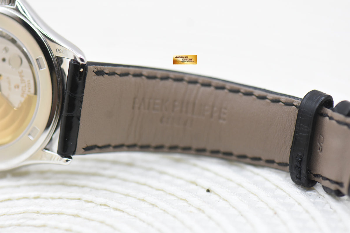 PATEK PHILIPPE CALATRAVA 18K WHITE GOLD 37mm IN LEATHER STRAP AUTOMATIC 5107 (MINT)