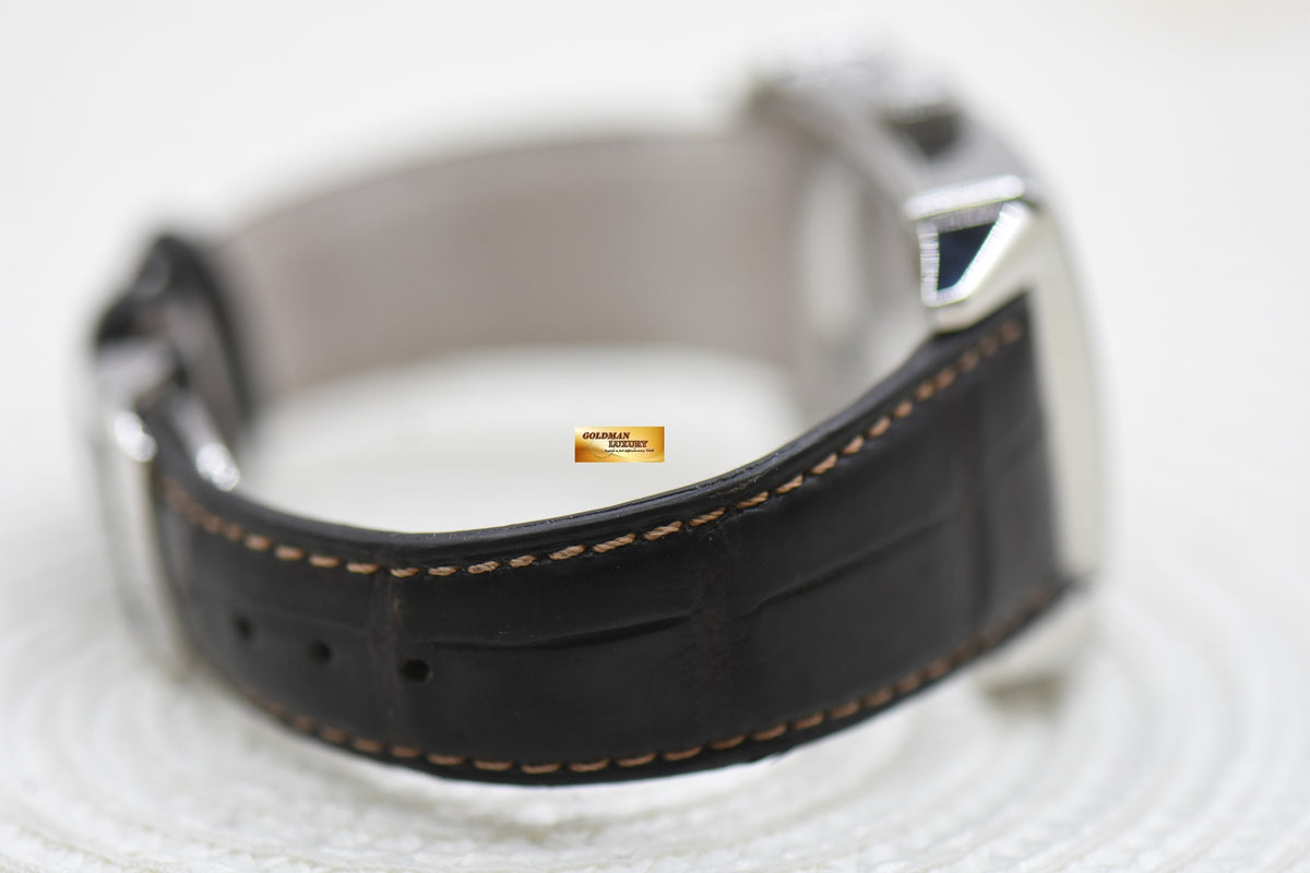 GIRARD PERRAGAUX VINTAGE 1945 STEEL IN LEATHER STRAP BIG DATE AUTOMATIC 25805 (MINT)