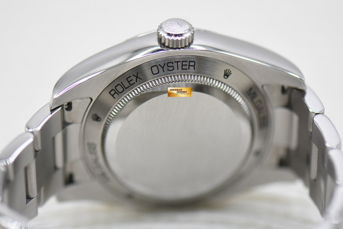 ROLEX OYSTER PERPETUAL MILGAUSS BLACK (CLEAR CRYSTAL) 116400 (MINT)