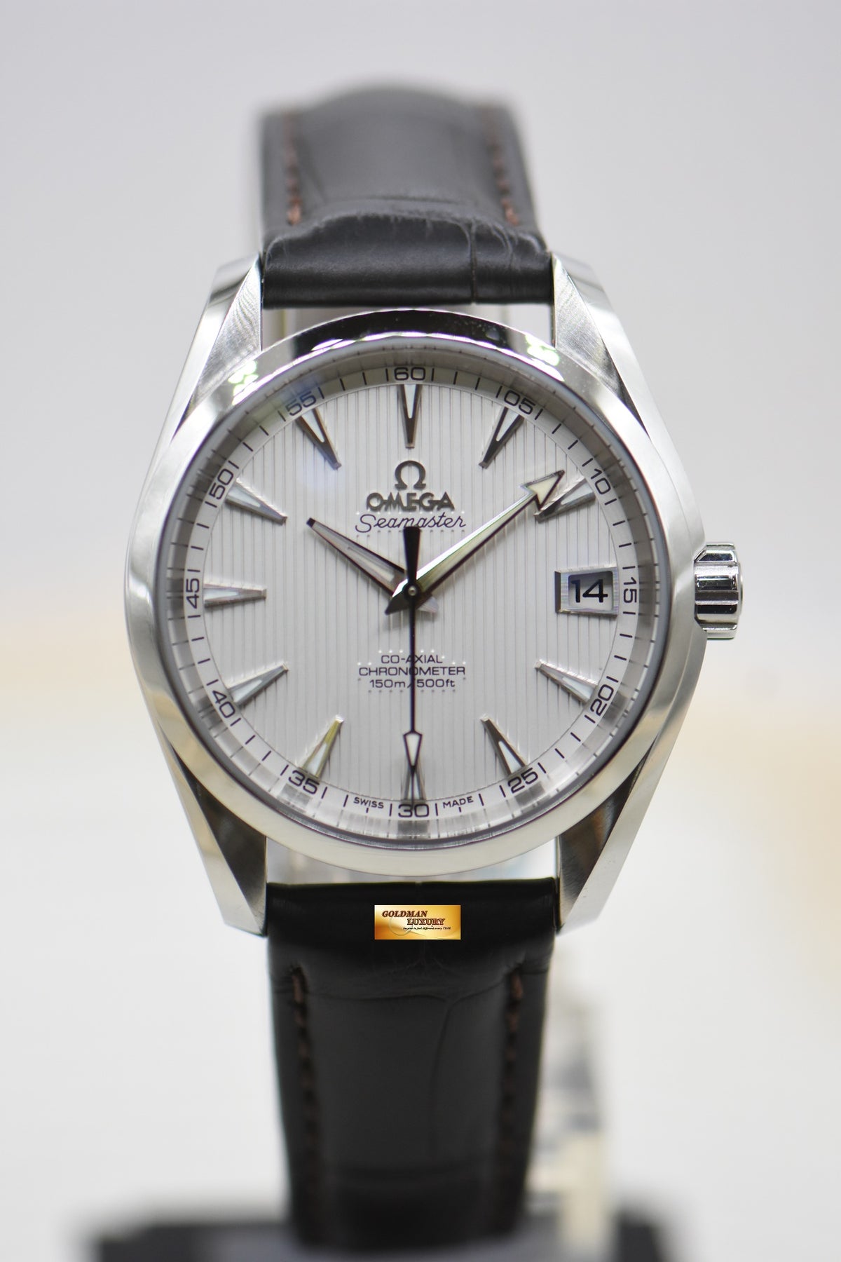 OMEGA SEAMASTER AQUA TERRA 150m CO-AXIAL 38.5mm STEEL IN LEATHER STRAP AUTOMATIC (LNIB)