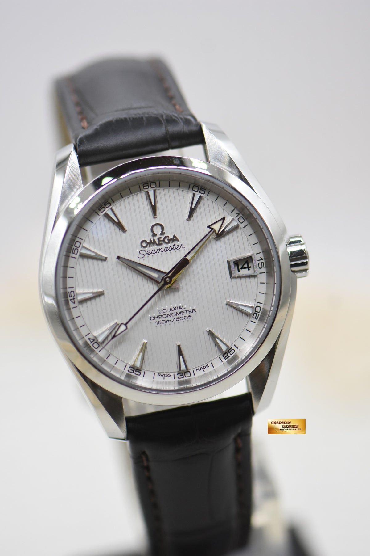 OMEGA SEAMASTER AQUA TERRA 150m CO-AXIAL 38.5mm STEEL IN LEATHER STRAP AUTOMATIC (LNIB)