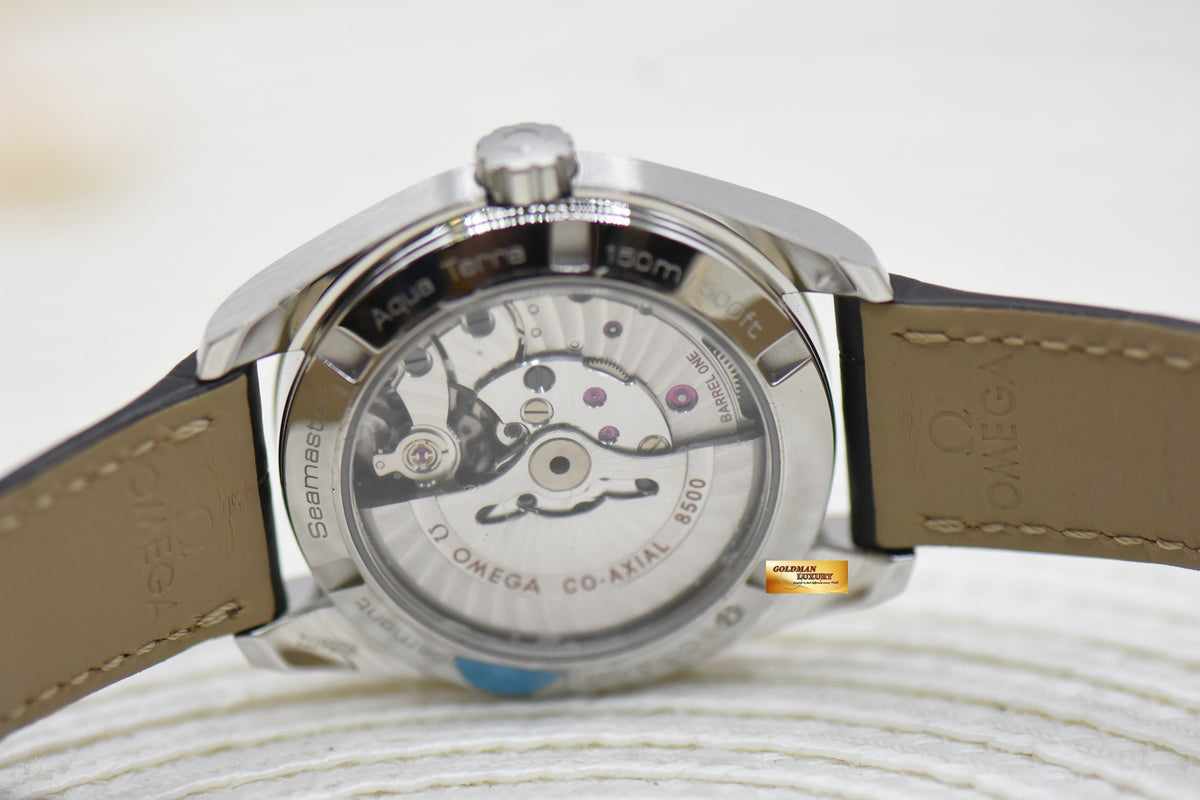 OMEGA SEAMASTER AQUA TERRA 150m CO-AXIAL 38.5mm STEEL IN LEATHER STRAP AUTOMATIC (LNIB)