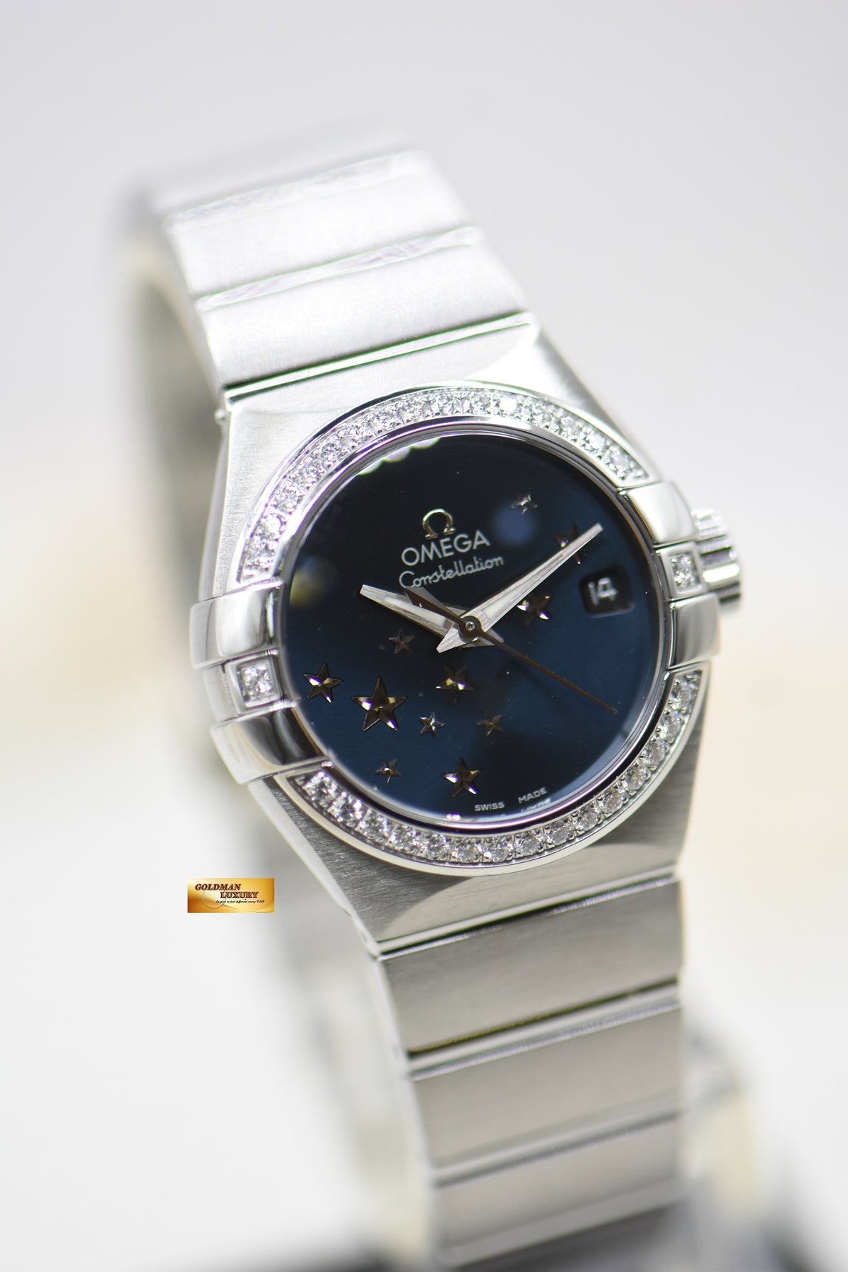 OMEGA CONSTELLATION ORBIS EDITION 27mm STEEL IN BRACELET BLUE DIAMOND DIAL AUTOMATIC (LNIB)