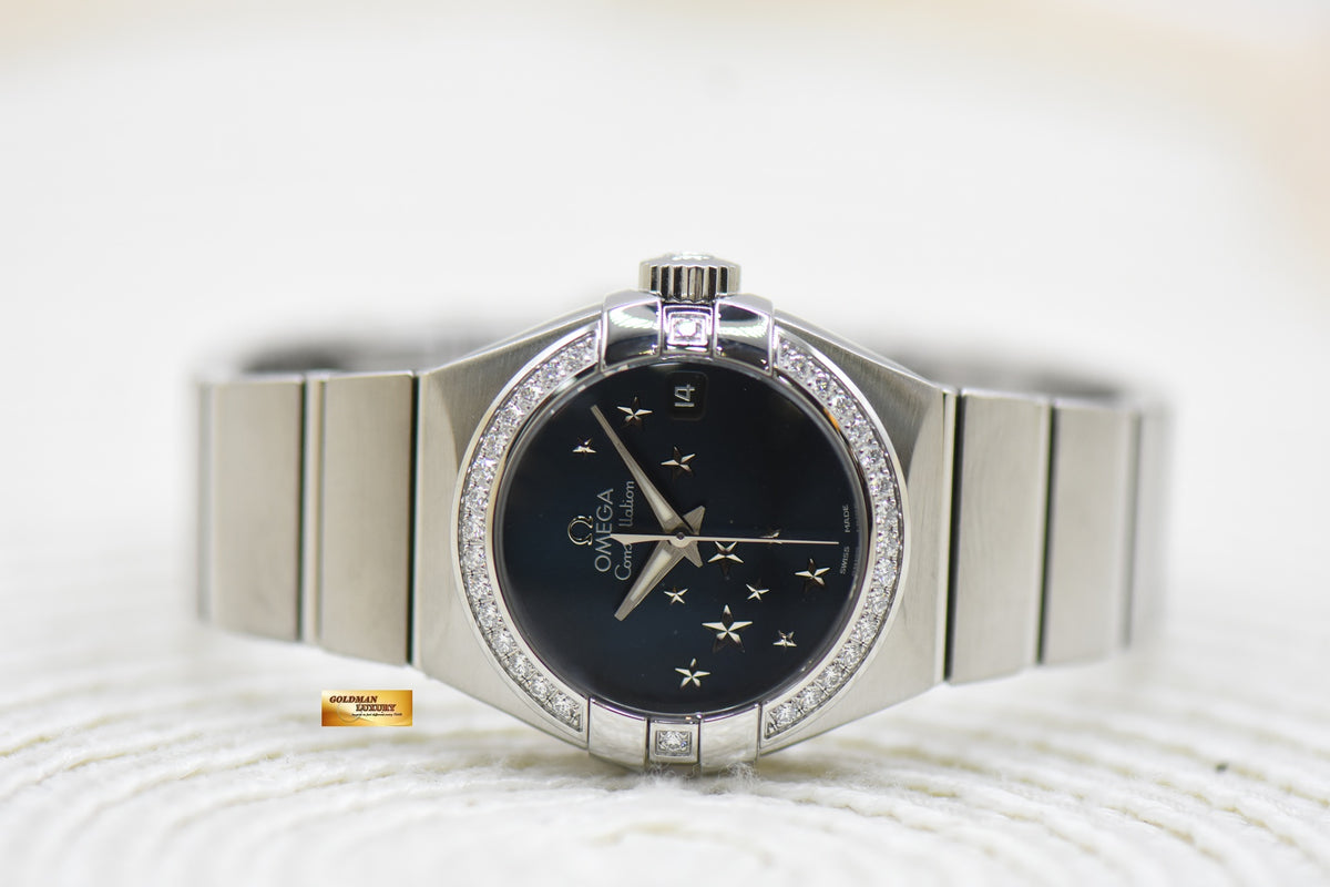 OMEGA CONSTELLATION ORBIS EDITION 27mm STEEL IN BRACELET BLUE DIAMOND DIAL AUTOMATIC (LNIB)