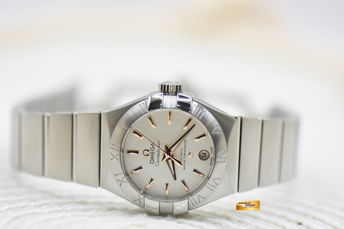 OMEGA CONSTELLATION 27mm STEEL IN BRACELET SILVERY SILK-LIKE DIAL AUTOMATIC (LNIB)