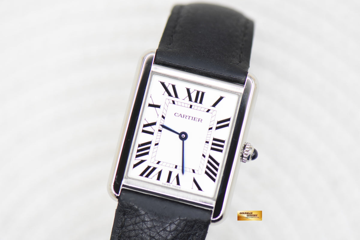 CARTIER TANK SOLO STEEL IN LEATHER QUARTZ WSTA0028 (MINT)