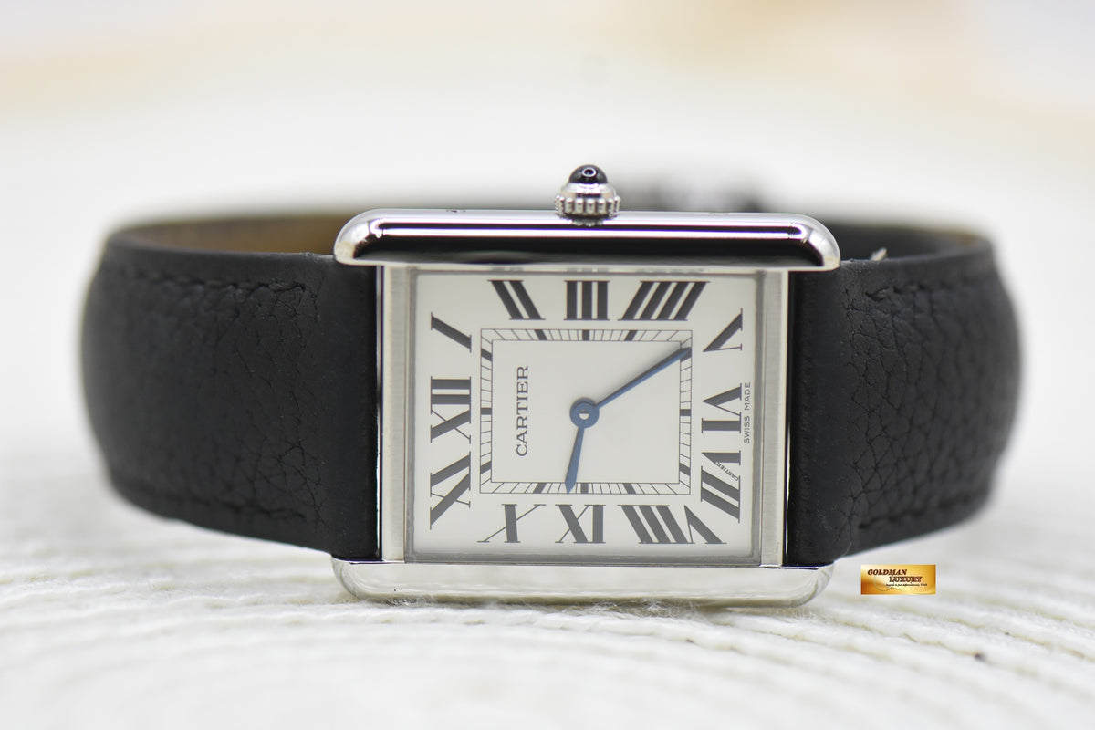 CARTIER TANK SOLO STEEL IN LEATHER QUARTZ WSTA0028 (MINT)