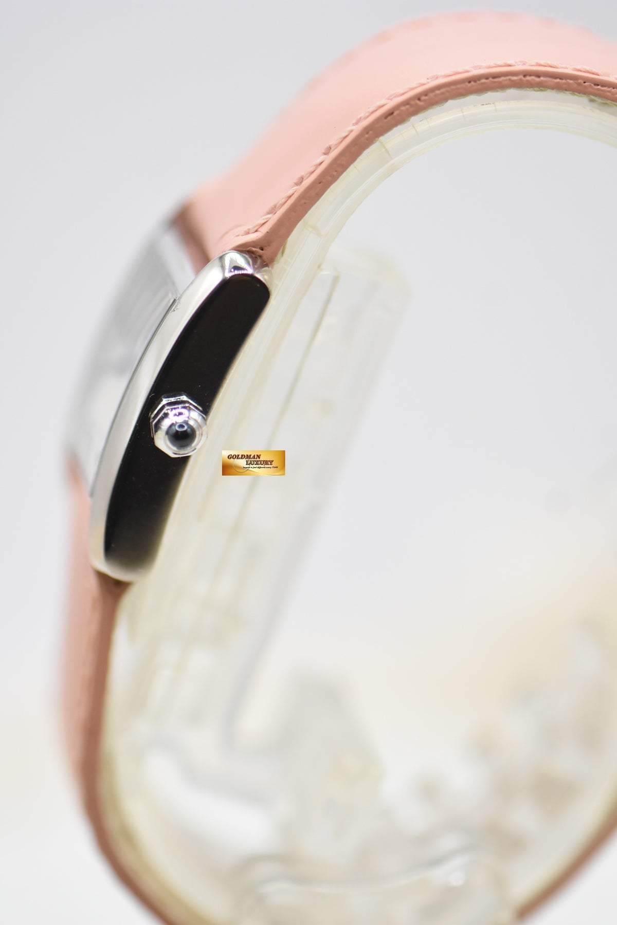 CARTIER TANK FRANCAISE LADIES WHITE GOLD IN LEATHER QUARTZ W5001256 (MINT)