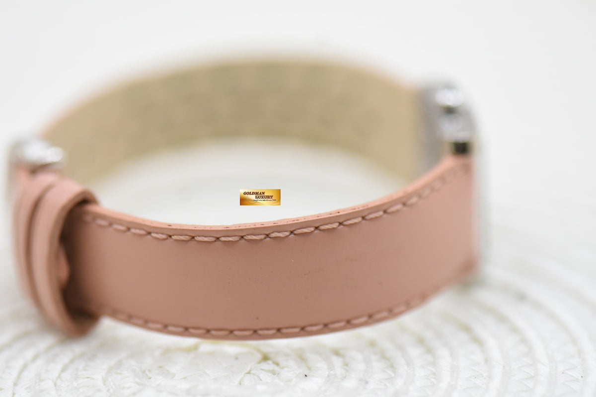 CARTIER TANK FRANCAISE LADIES WHITE GOLD IN LEATHER QUARTZ W5001256 (MINT)