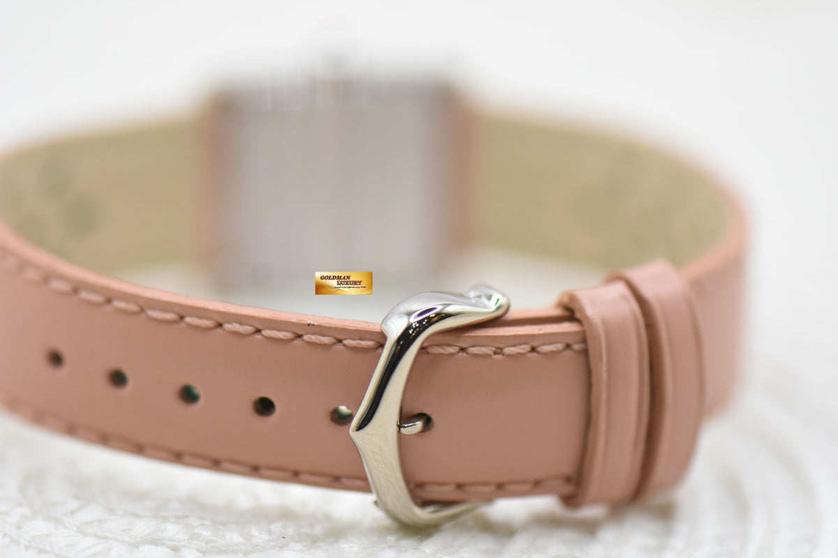 CARTIER TANK FRANCAISE LADIES WHITE GOLD IN LEATHER QUARTZ W5001256 (MINT)