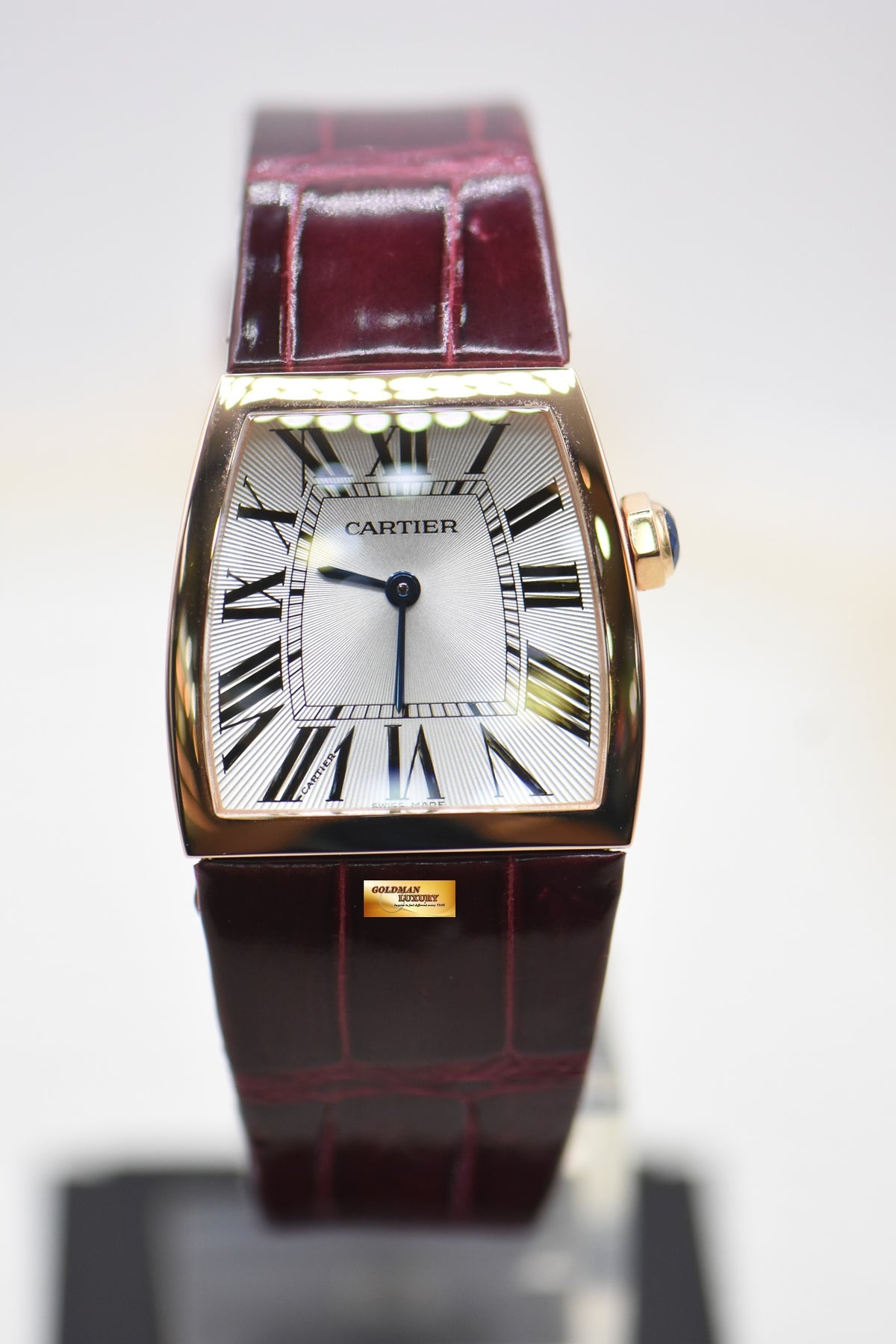 CARTIER LA DONA LADIES ROSE GOLD IN RED LEATHER QUARTZ W6400456 (MINT)