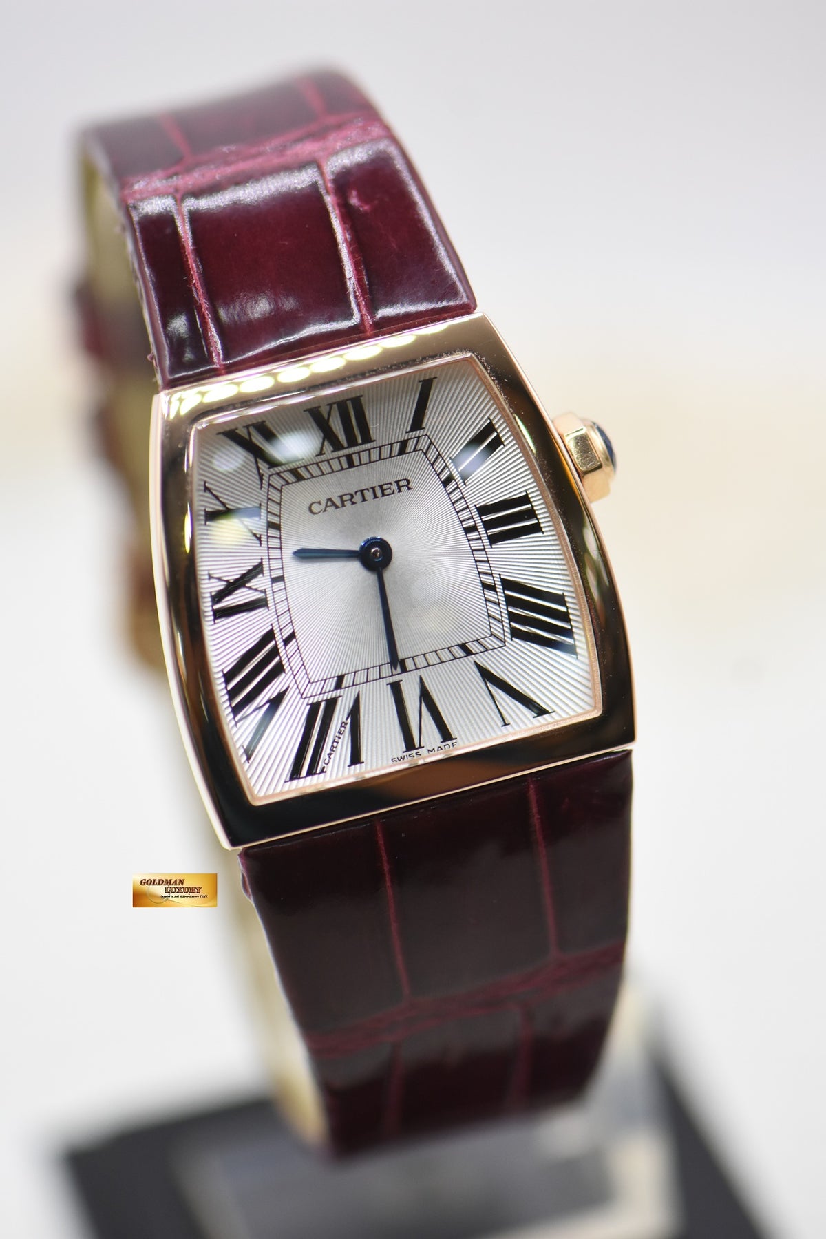 CARTIER LA DONA LADIES ROSE GOLD IN RED LEATHER QUARTZ W6400456 (MINT)