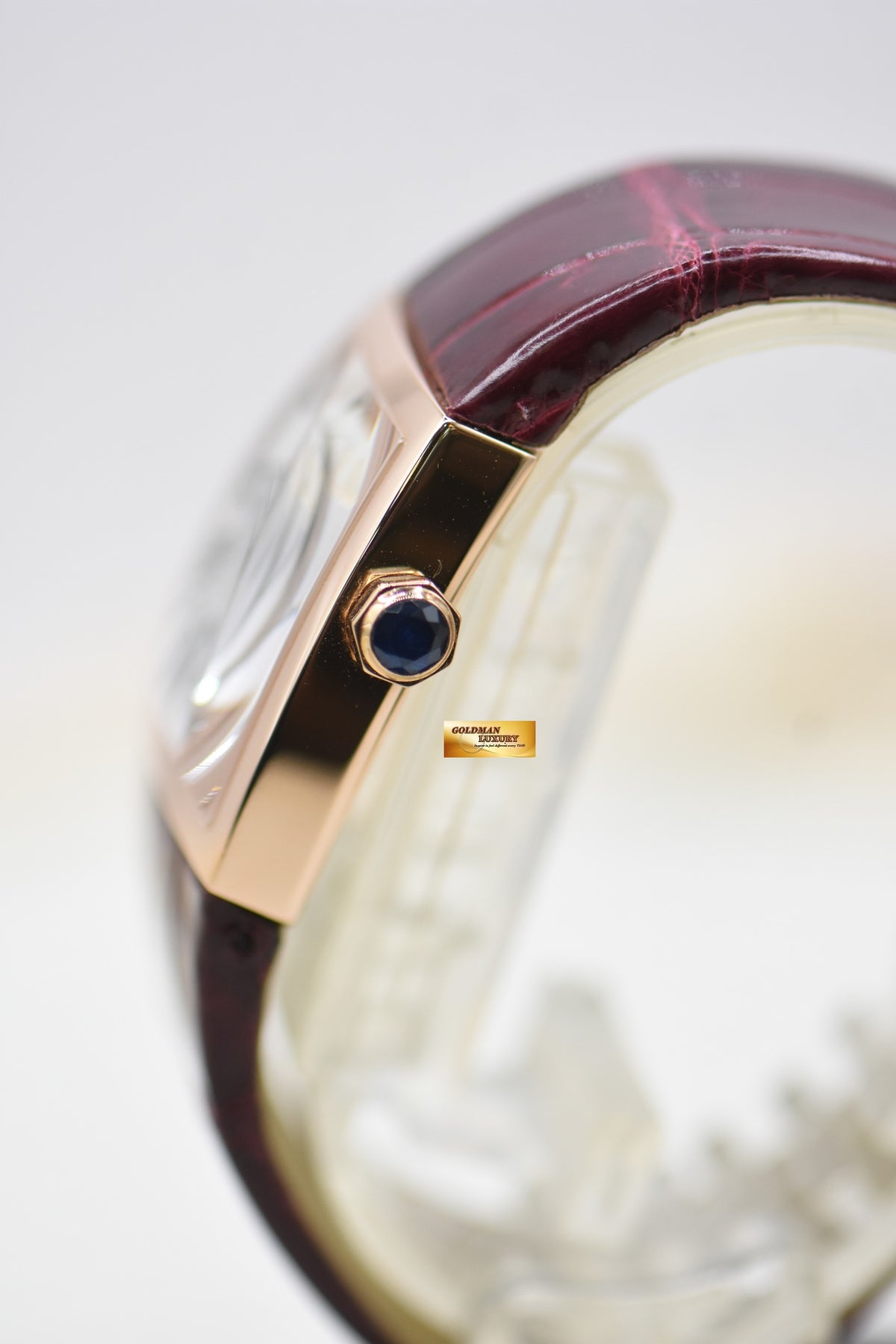 CARTIER LA DONA LADIES ROSE GOLD IN RED LEATHER QUARTZ W6400456 (MINT)