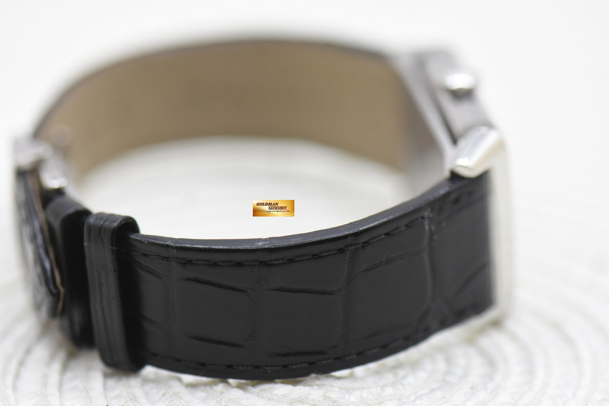 JAEGER Le-COULTRE REVERSO MONOFACE SMALL SECONDS STEEL LEATHER SILVER MANUAL Q3858520 (MINT)