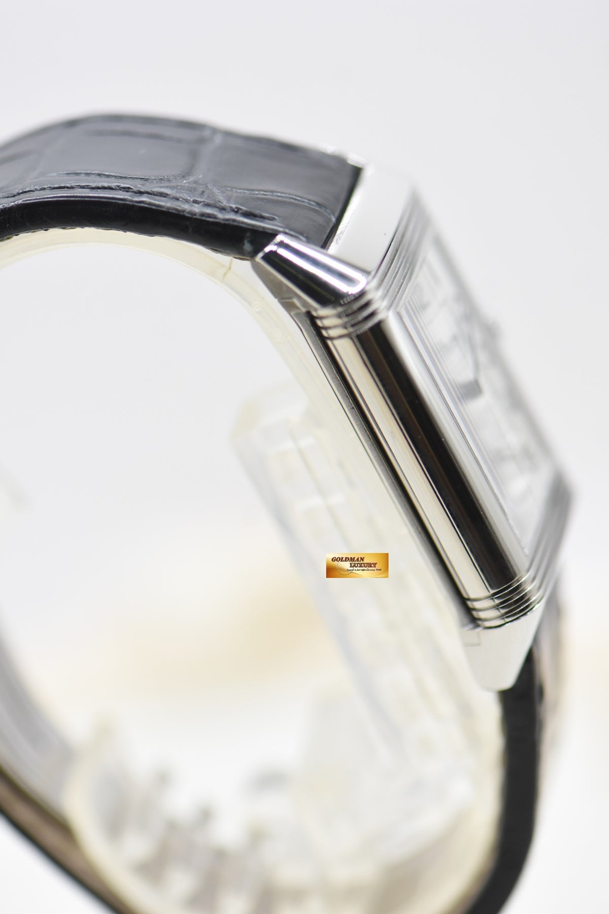 JAEGER Le-COULTRE REVERSO MONOFACE SMALL SECONDS STEEL LEATHER SILVER MANUAL Q3858520 (MINT)