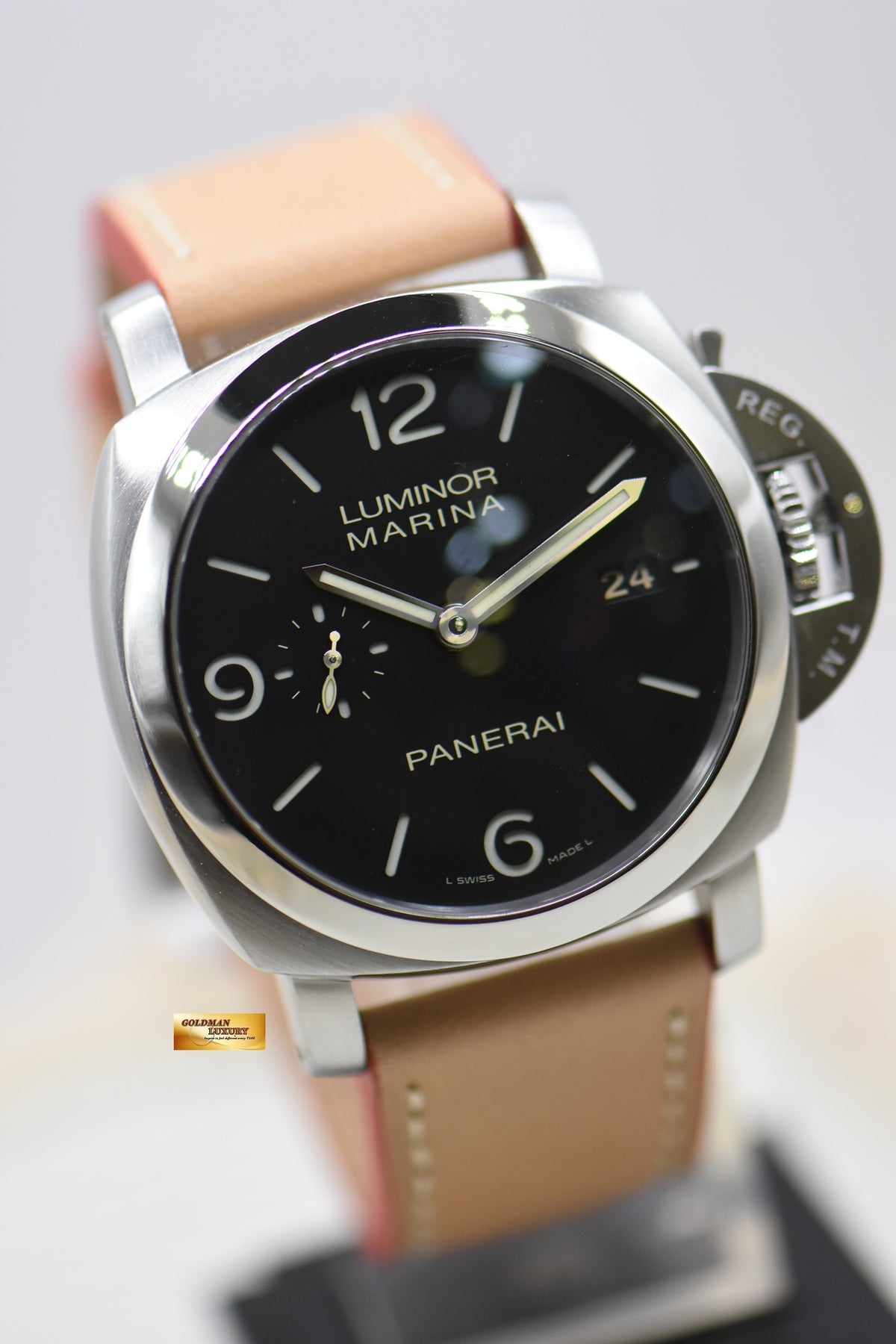 PANERAI LUMINOR MARINA 1950 CASE 44mm STEEL IN LEATHER P.9000 AUTOMATIC PAM 312 (MINT)