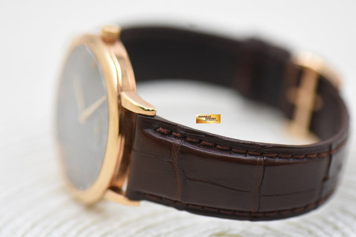 A.LANGE & SOHNE SAXONIA SUB-SECOND 37mm ROSE GOLD IN LEATHER MANUAL WINDING 215.033 (MINT)