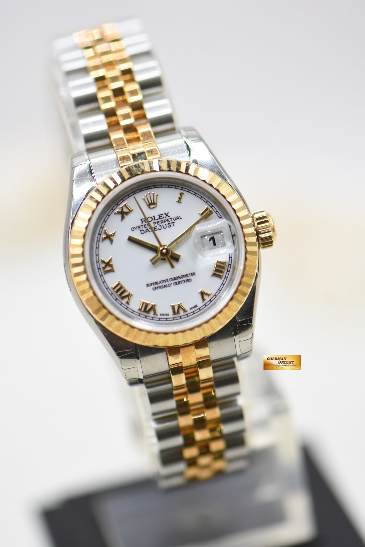 ROLEX OYSTER DATEJUST 26mm HALF GOLD IN JUBILEE BRACELET WHITE DIAL 179173 (NOS)    **With All Stickers Intact**