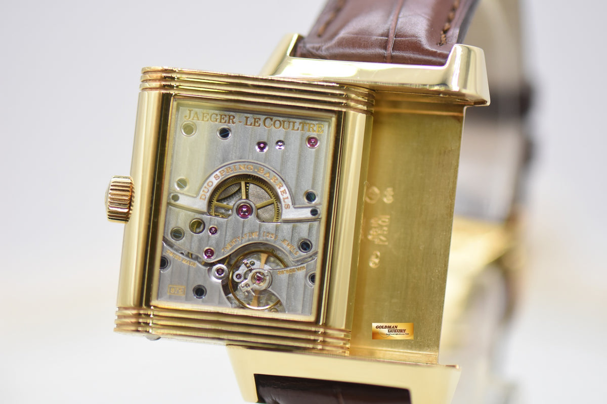 JLC REVERSO GRANDE DATE 8 DAYS POWER RESERVE 18K YELLOW GOLD MANUAL WINDING Q3001420 (MINT)