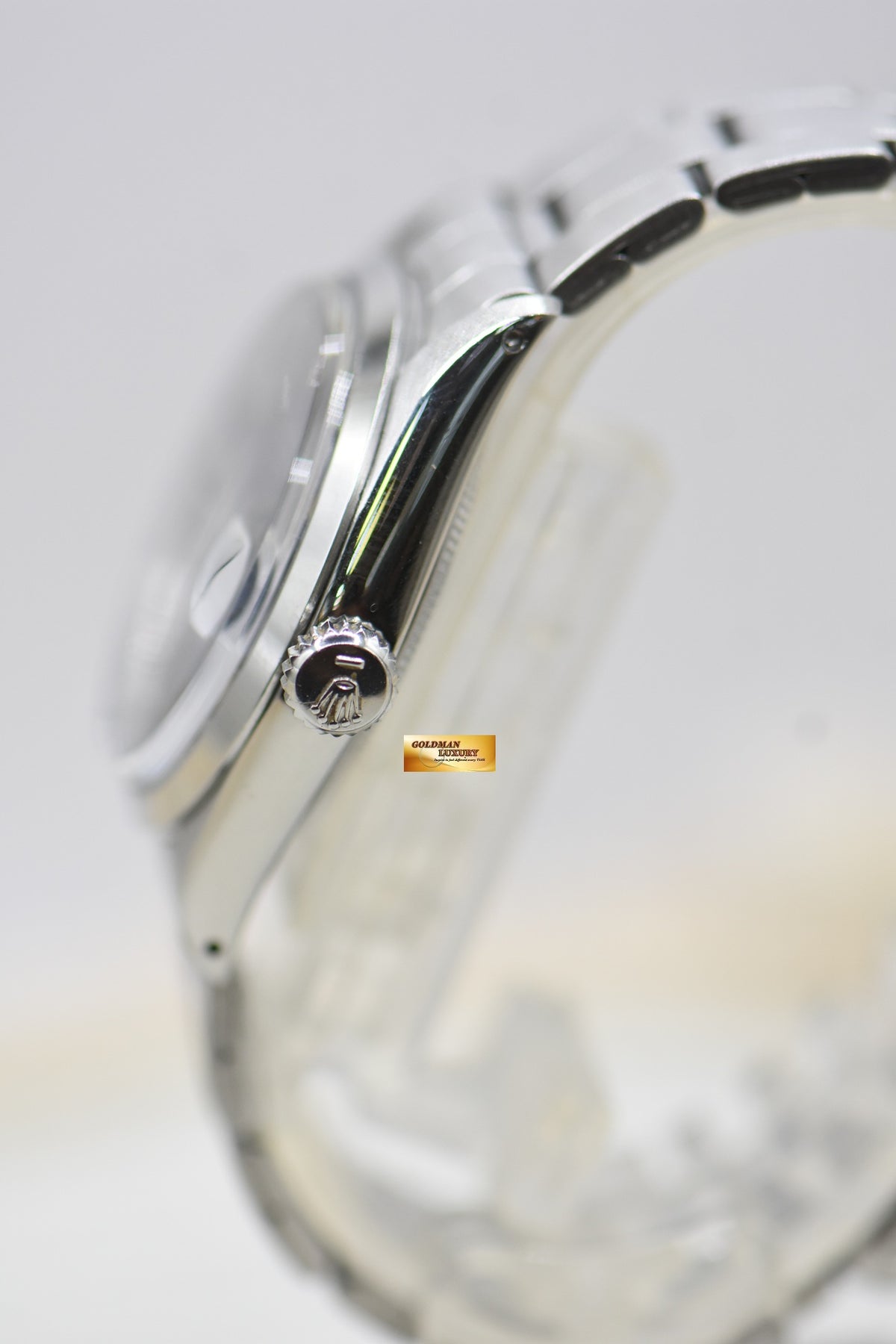 ROLEX OYSTER PERPETUAL DATE 34mm STEEL IN BRACELET AGED BLUE DIAL 1500 (VINTAGE)