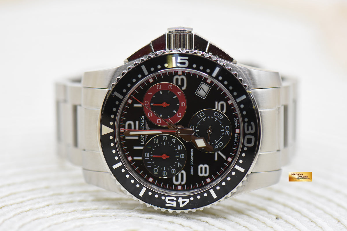 LONGINES HYDRO CONQUEST CHRONOGRAPH STEEL 41mm QUARTZ L3.690.4 (MINT)