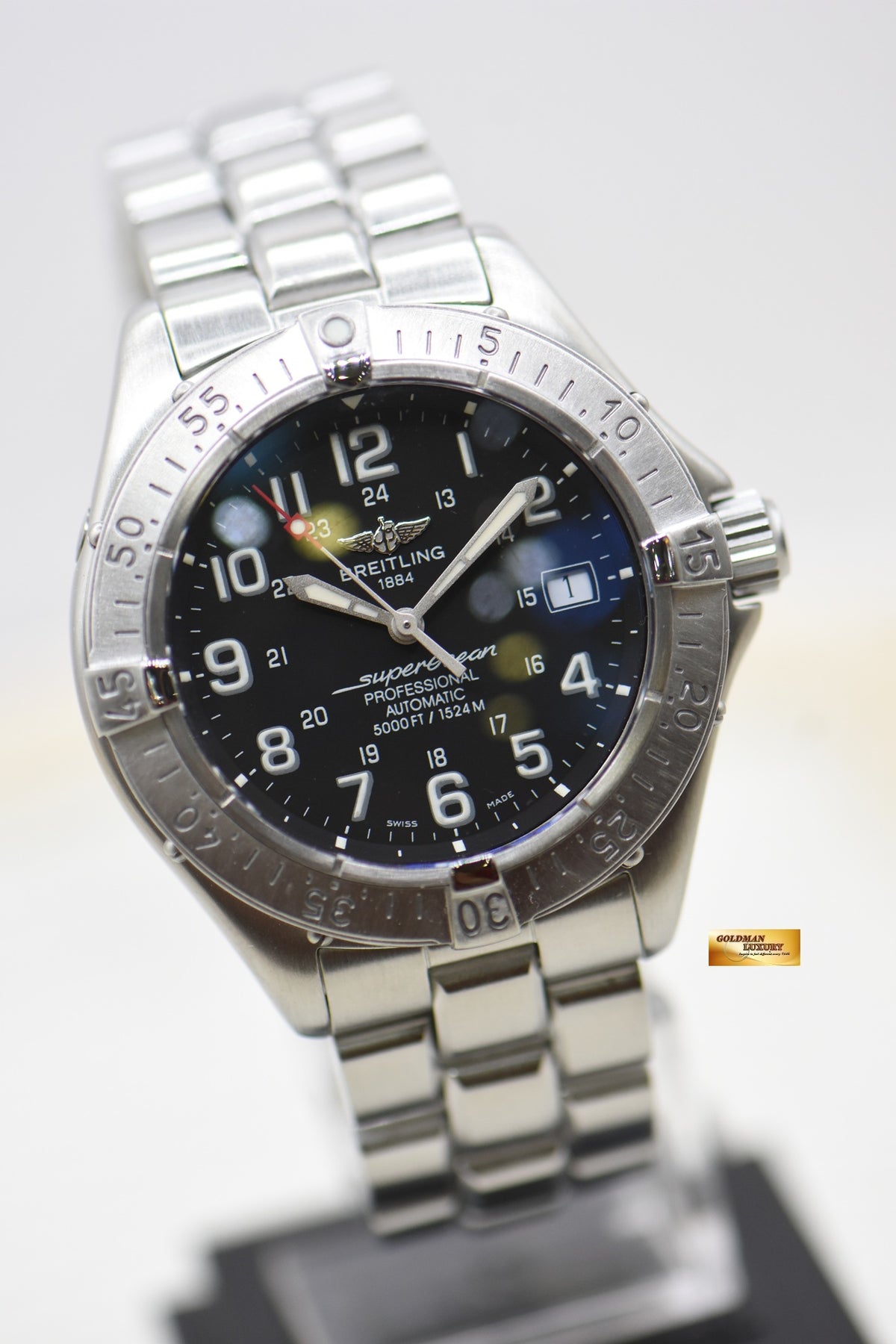 BREITLING SUPEROCEAN 42mm STEEL BRACELET BLACK A17345 (MINT)
