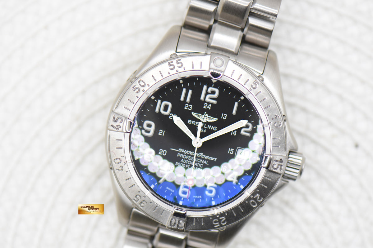 BREITLING SUPEROCEAN 42mm STEEL BRACELET BLACK A17345 (MINT)