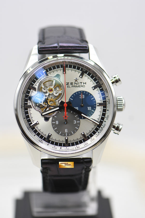 ZENITH El PRIMERO CHRONOMASTER 42mm STEEL MEN’S  IN LEATHER STRAP AUTOMATIC 03.2040.4061 (MINT)