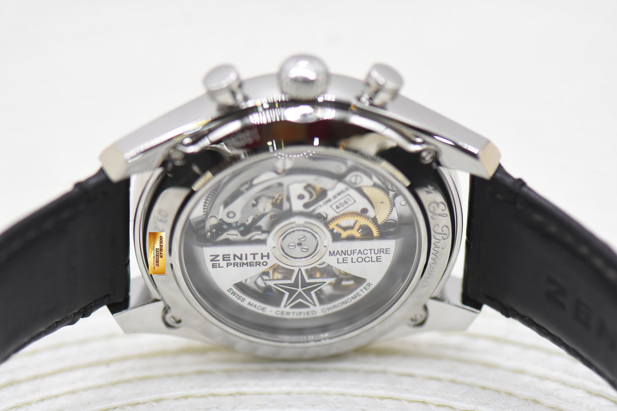 ZENITH El PRIMERO CHRONOMASTER 42mm STEEL MEN’S  IN LEATHER STRAP AUTOMATIC 03.2040.4061 (MINT)