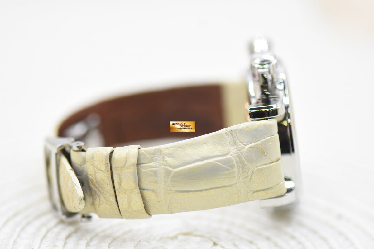 JLC MASTER COMPRESSOR 37mm YELLOW DIAL STEEL IN LEATHER STRAP AUTOMATIC Q1728460 (MINT)