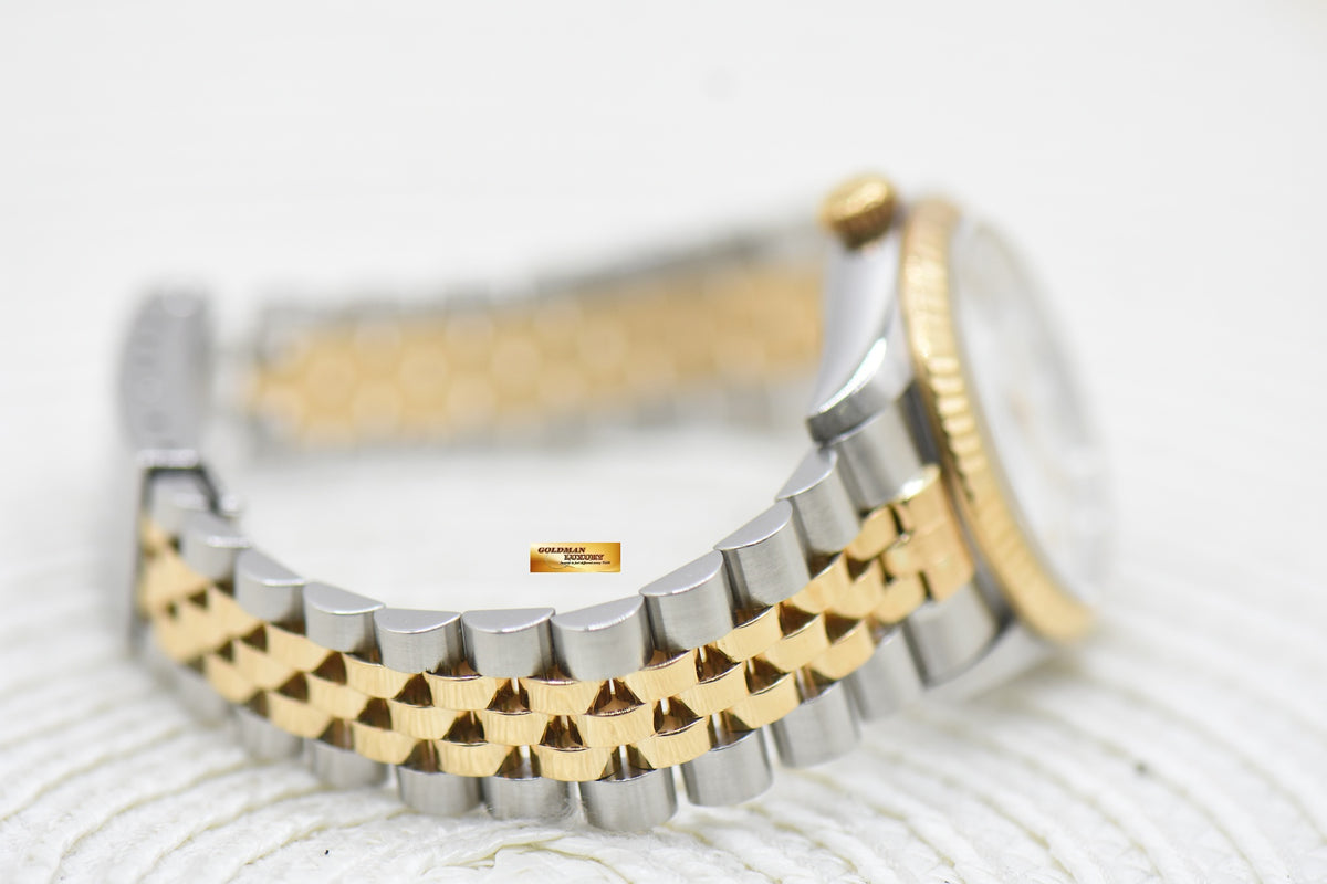 ROLEX OYSTER DATEJUST 31mm HALF-GOLD IN JUBILEE BRACELET WHITE ROMAN DIAL 68273 (MINT)