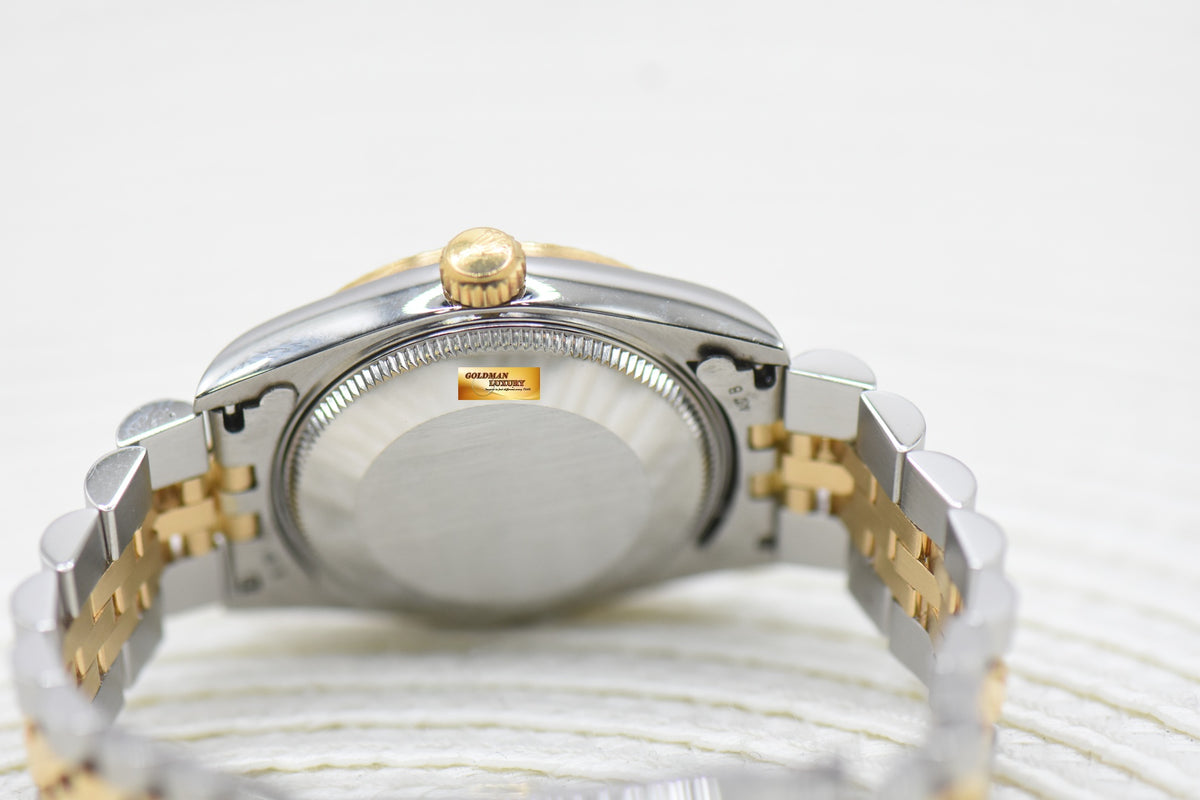 ROLEX OYSTER DATEJUST 31mm HALF-GOLD IN JUBILEE BRACELET WHITE ROMAN DIAL 68273 (MINT)