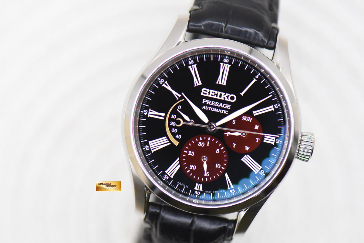 SEIKO PRESAGE URUSHI BYAKUDAN-NURI 40.5mm STEEL IN LEATHER STRAP AUTOMATIC SPB085J1 (MINT)