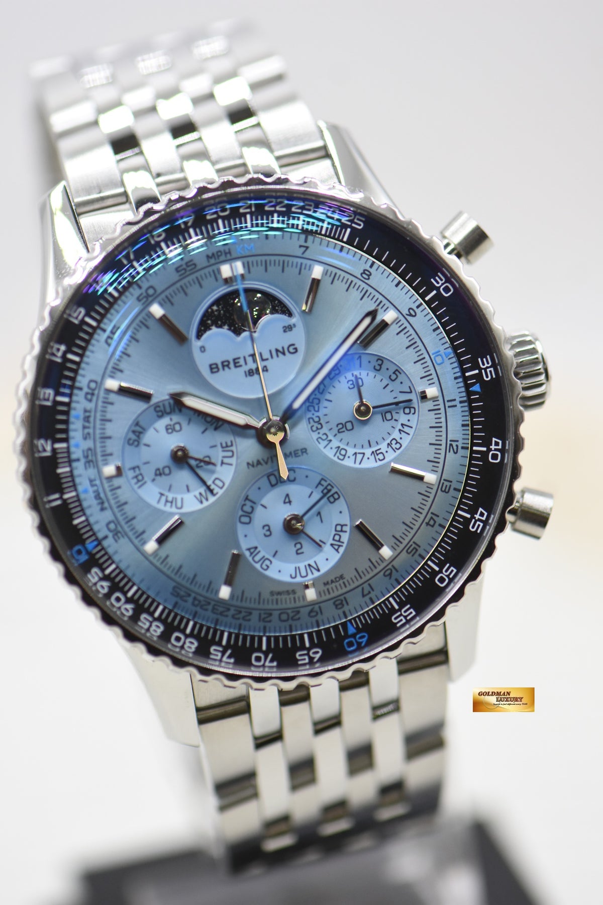 BREITLING NAVITIMER B19 STEEL CHRONOGRAPH PERPETUAL CALENDAR AUTOMATIC PB1920 (NEW)