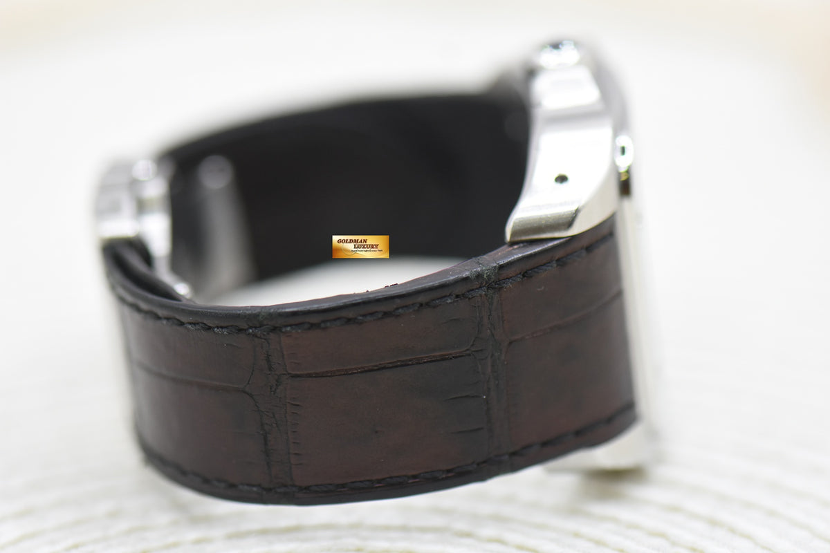 [SOLD] CARTIER SANTOS 100 XL STEEL IN LEATHER STRAP AUTOMATIC W20073X8 (MINT)