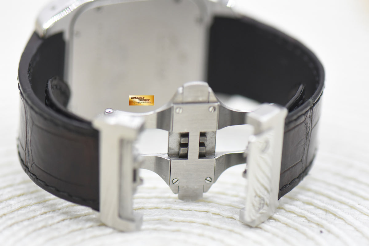 [SOLD] CARTIER SANTOS 100 XL STEEL IN LEATHER STRAP AUTOMATIC W20073X8 (MINT)