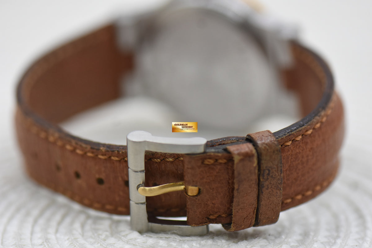 BVLGARI DIAGONO 35mm HALF-GOLD LEATHER STRAP BLACK LC35SG (MINT)