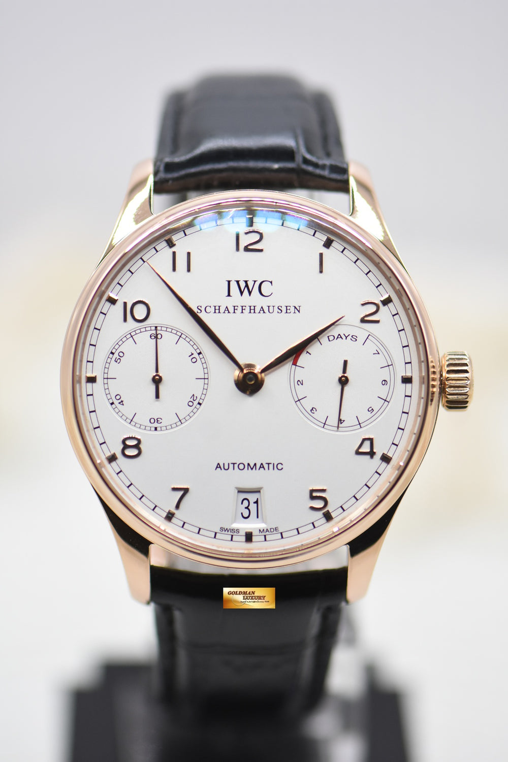 IWC PORTUGUESE 7 DAYS POWER RESERVE 43mm ROSE GOLD AUTOMATIC SILVER IW5001-13 (MINT)