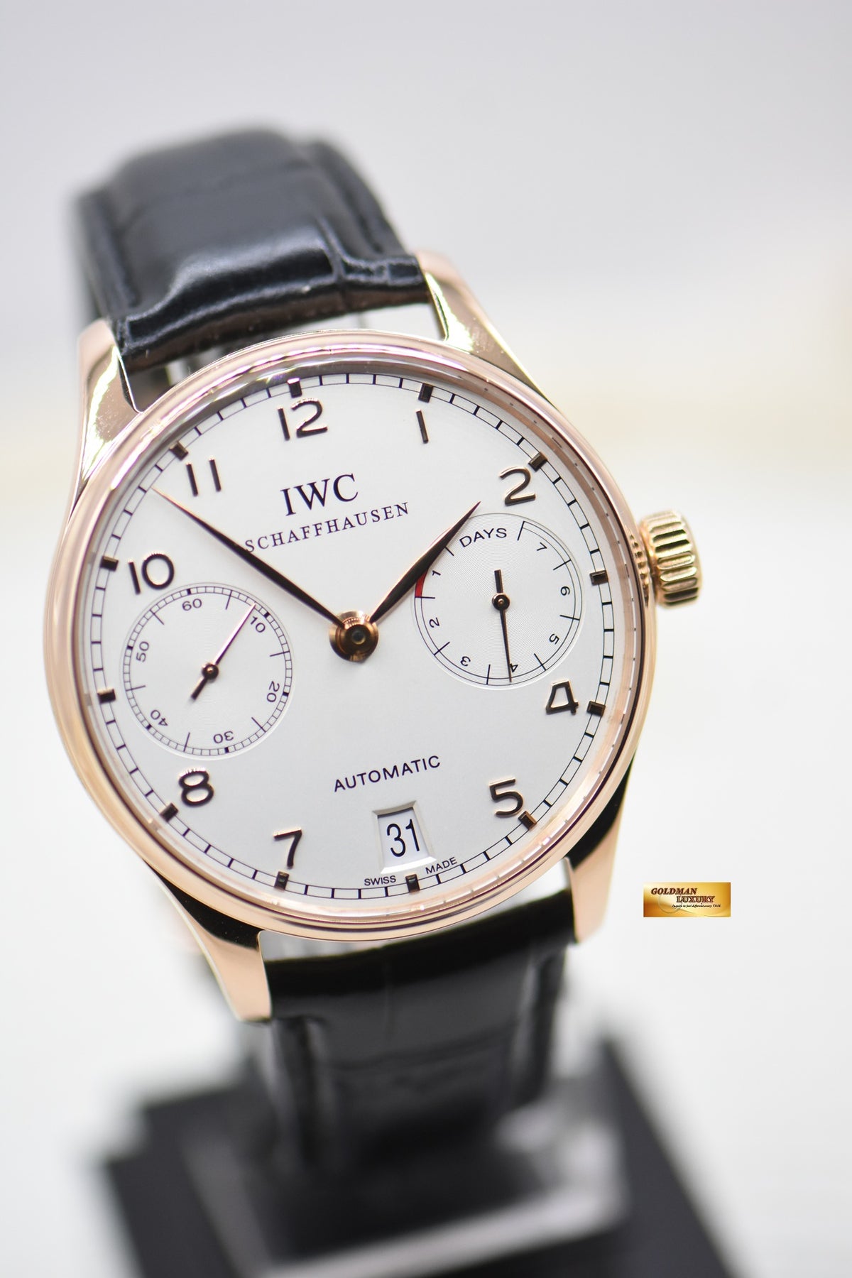IWC PORTUGUESE 7 DAYS POWER RESERVE 43mm ROSE GOLD AUTOMATIC SILVER IW5001-13 (MINT)