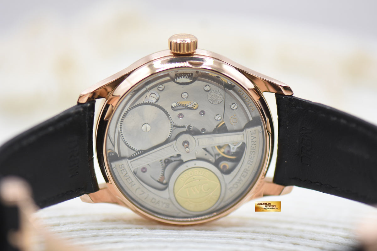 IWC PORTUGUESE 7 DAYS POWER RESERVE 43mm ROSE GOLD AUTOMATIC SILVER IW5001-13 (MINT)