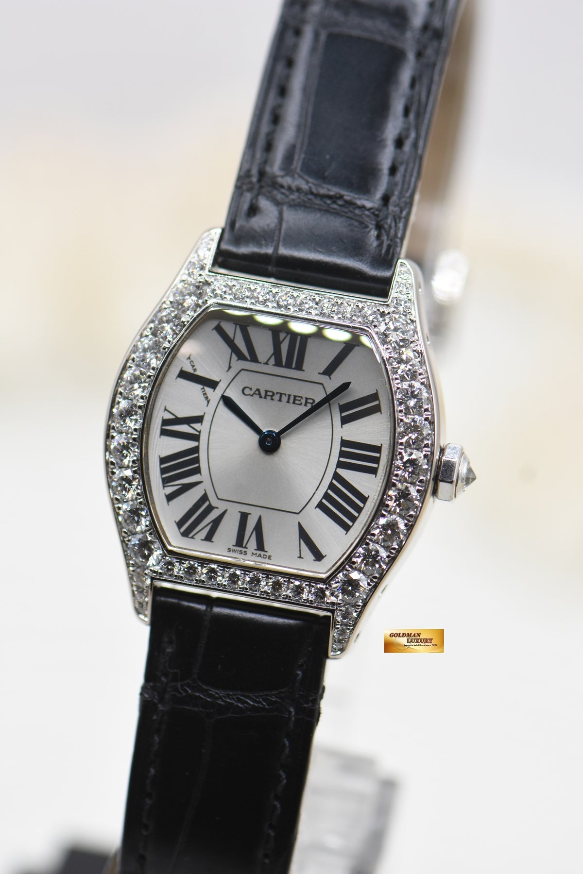 CARTIER TORTUE LADIES ORIGINAL DIAMOND WHITE GOLD MANUAL WA507231 (MINT)
