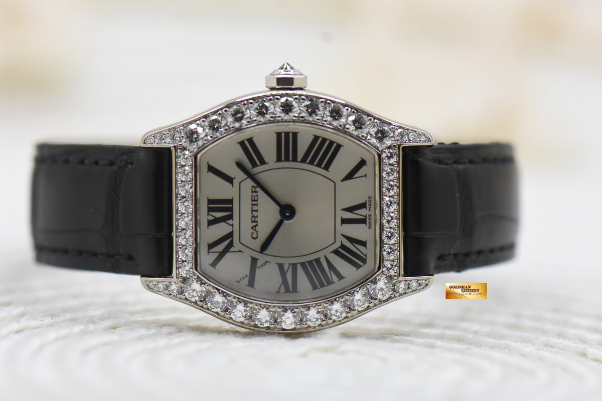 CARTIER TORTUE LADIES ORIGINAL DIAMOND WHITE GOLD MANUAL WA507231 (MINT)