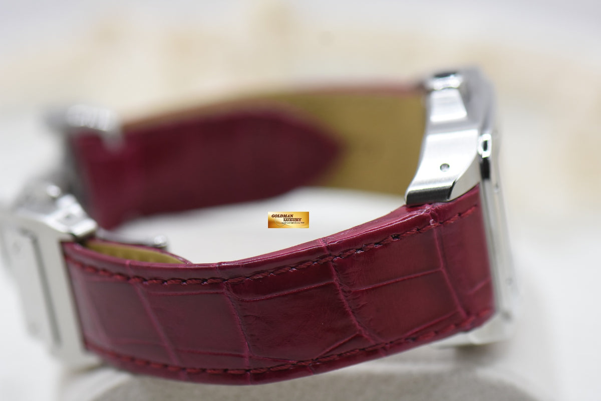 CARTIER SANTOS 100 MIDSIZE STEEL IN LEATHER STRAP AUTOMATIC 2878 (LNIB)