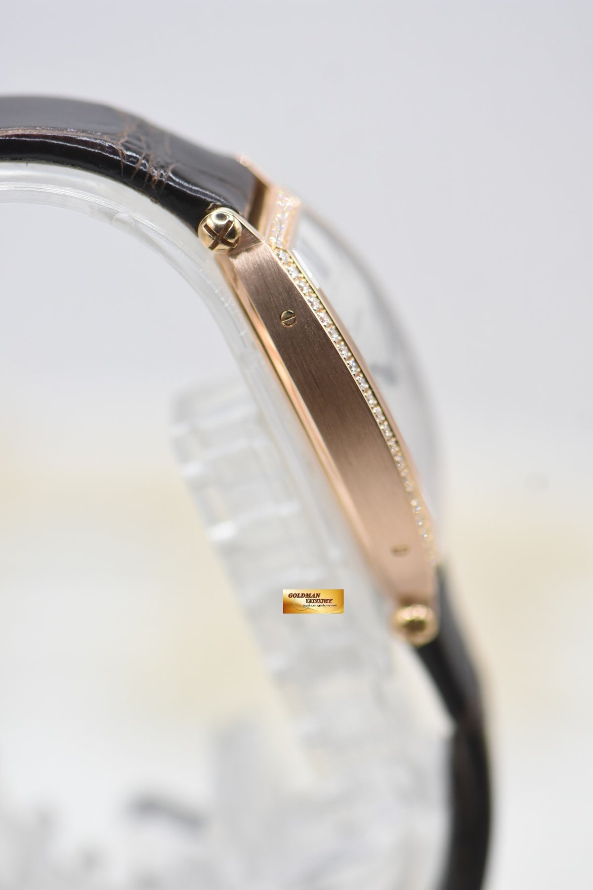 CARTIER TONNEAU-SHAPED LADIES ROSE GOLD DIAMOND MANUAL WE400331 (MINT)