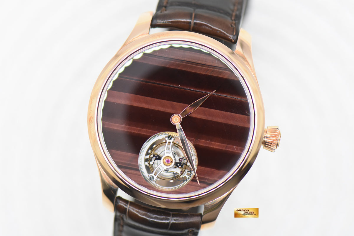 H MOSER & CIE ENDEAVOUR TOURBILLION 40mm ROSE GOLD IN LEATHER STRAP OX’s EYE DIAL 1804-0222 (NEW-UNWORN)