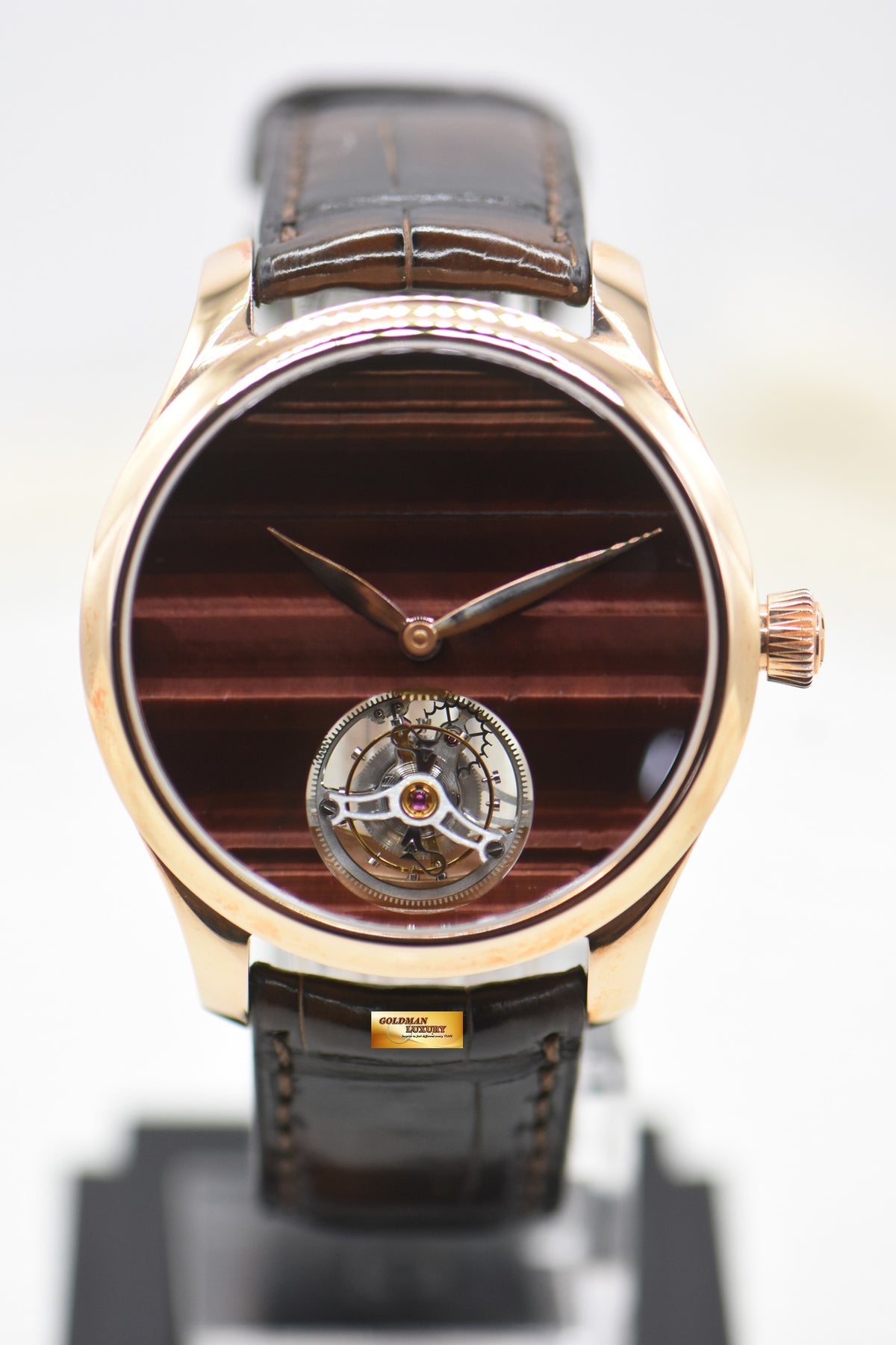 H MOSER & CIE ENDEAVOUR TOURBILLION 40mm ROSE GOLD IN LEATHER STRAP OX’s EYE DIAL 1804-0222 (NEW-UNWORN)