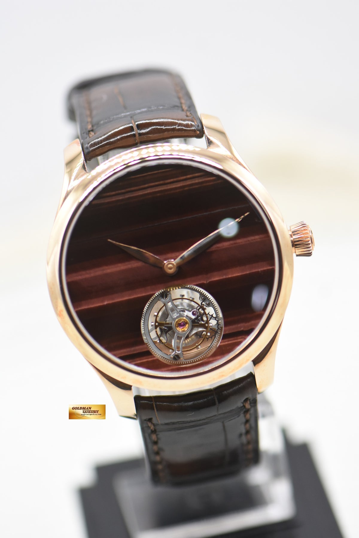 H MOSER & CIE ENDEAVOUR TOURBILLION 40mm ROSE GOLD IN LEATHER STRAP OX’s EYE DIAL 1804-0222 (NEW-UNWORN)