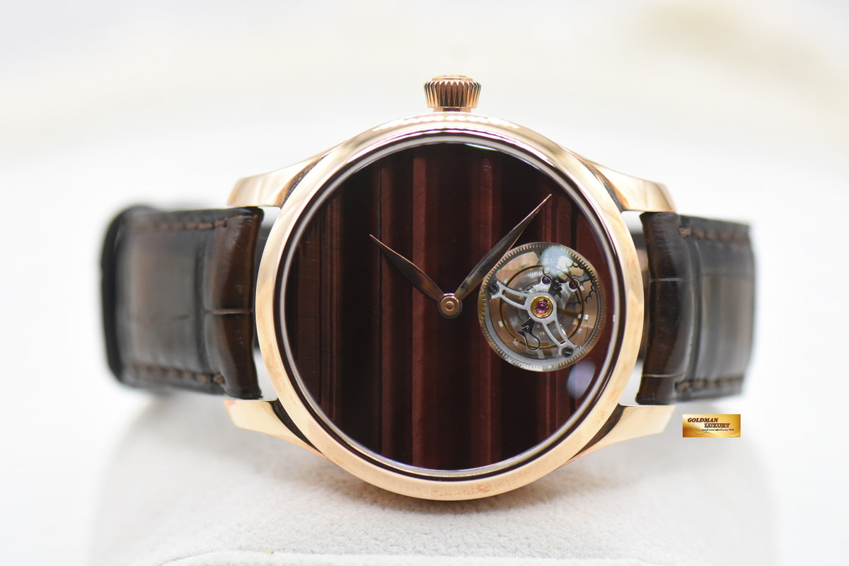 H MOSER & CIE ENDEAVOUR TOURBILLION 40mm ROSE GOLD IN LEATHER STRAP OX’s EYE DIAL 1804-0222 (NEW-UNWORN)