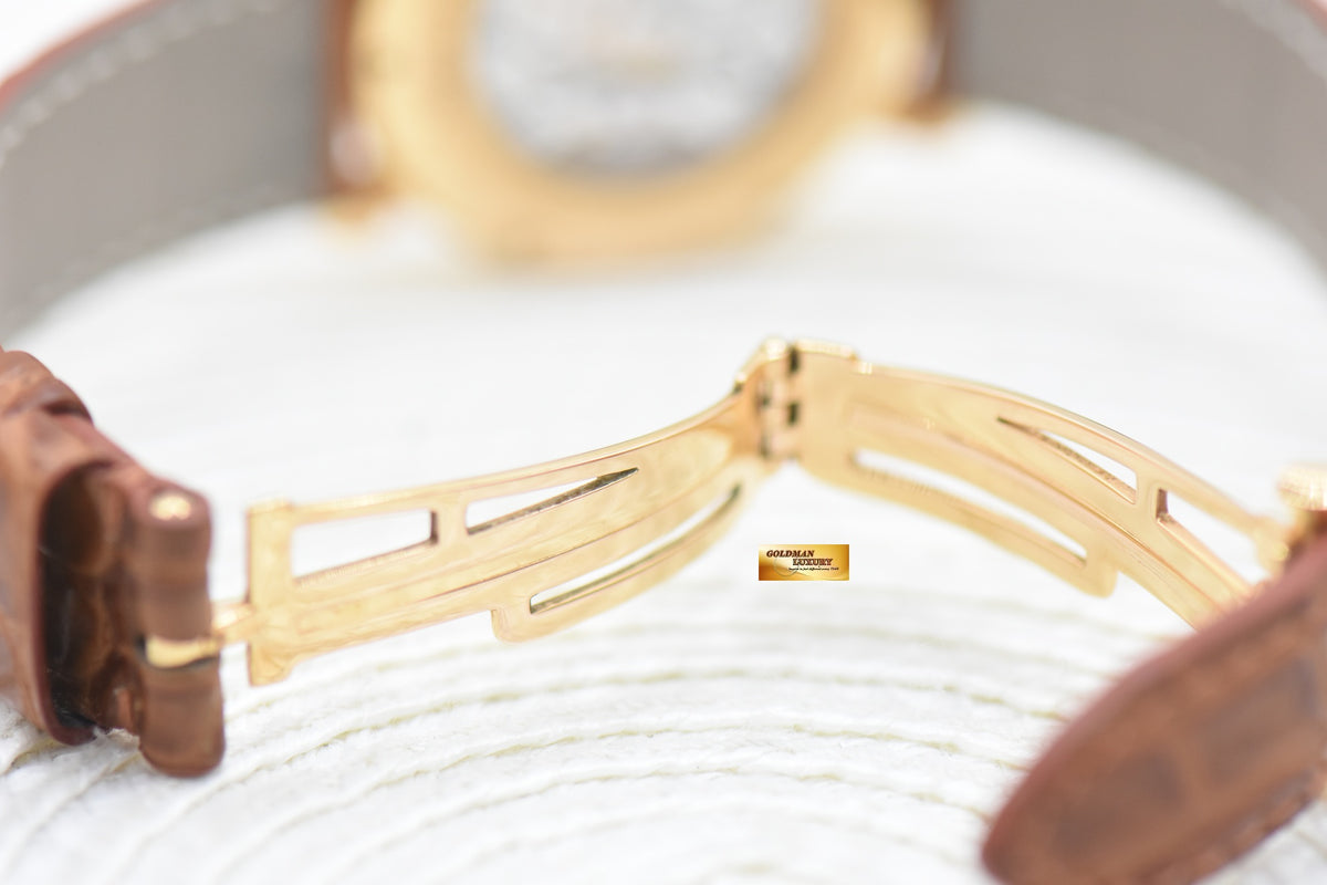 AP JULES AUDEMARS POWER RESERVE 36mm ROSE GOLD IN LEATHER STRAP MANUAL 25955OR (MINT)